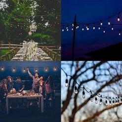 52Ft Outdoor String Lights 24 Sockets 30 Edison Bulbs Patio Lights String Outdoor Solar JACKYLED UL Weatherproof Heavy… -Garden Supply Store 51X40Z1l38L