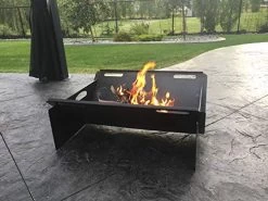 Solid Steel Flate Plate Wood Fire Pit – 32l’ X 25w X 12.5″ H – Prograde Heavy Duty Steel Portable Outdoor Wood Burning Fire Pit, For Backyard Fire, Fishing, And Camping -Garden Supply Store 51XElf2BptEL