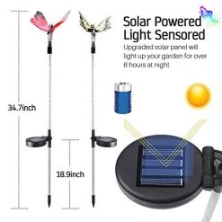 Solar Butterfly Lights, Qualife Solar Decoration Lights Outdoor, Garden Housewarming Gifts For Women Mom, Solar Powered… -Garden Supply Store 51XY208raFL