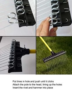 Groundskeeper II Rake, 21-inches Wide, 55-inch Fiberglass Handle (Pack Of 5) -Garden Supply Store 51XgO4DuAfL