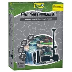 Tetra Pond Filtration Fountain Kit With Flat Box Filter, For Under 100 Gallon Ponds