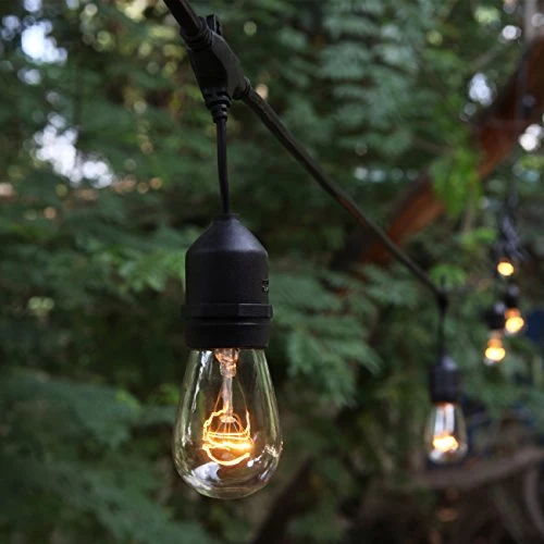 48 Feet 15 Sockets Patio String Lights, 11W S14 Incandescent Bulbs E26 Medium Base, Commercial Grade Heavy Duty Pergola… 2 48 Feet 15 Sockets Patio String Lights, 11W S14 Incandescent Bulbs E26 Medium Base, Commercial Grade Heavy Duty Pergola… - Image 2