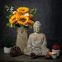 Zen Decor Garden Statues Buddha Statue Garden Ornament Zen Outdoor Sitting Meditating Stone Buddha – Effect Indoor And… -Garden Supply Store 51YSi3p0caL