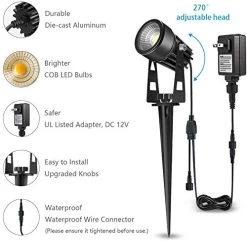 Landscape Lighting, ALOVECO LED Garden Lights 12V Low Voltage Outdoor Spotlights IP65 Waterproof With Spike Pathway… 12 Landscape Lighting, ALOVECO LED Garden Lights 12V Low Voltage Outdoor Spotlights IP65 Waterproof With Spike Pathway… -Garden Supply Store 51YTx2XAXcL