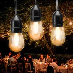 Addlon LED Outdoor String Lights 48FT With 2W Dimmable Edison Vintage Shatterproof Bulbs And Commercial Grade… -Garden Supply Store 51YfnozEN5L