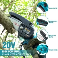 Saker Mini Chainsaw,Portable Electric Chainsaw Cordless,Handheld Chain Saw Pruning Shears Chainsaw For Tree Branches… -Garden Supply Store 51YvYURFpJL