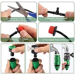 Bluecookies 140 In 1 Irrigation System Kit 82FT, DIY Patio Plant Drip Irrigation Watering Kit, Garden Underground… -Garden Supply Store 51ZXoltcmiL