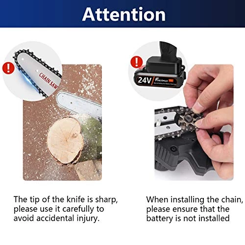 Foscomax Chainsaw, 4 Inch 24V Electric Chainsaw With Brushless Motor, Handheld Mini Chainsaw, Cordless Rechargeable… 7 Foscomax Chainsaw, 4 Inch 24V Electric Chainsaw With Brushless Motor, Handheld Mini Chainsaw, Cordless Rechargeable… - Image 7