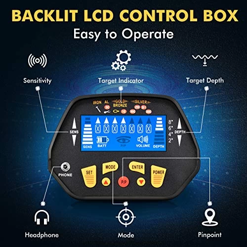 RM RICOMAX Metal Detector For Adults & Kids – High-Accuracy Waterproof Metal Detector W/LCD Display Control Box [P/P… 2 RM RICOMAX Metal Detector For Adults & Kids – High-Accuracy Waterproof Metal Detector W/LCD Display Control Box [P/P… - Image 2