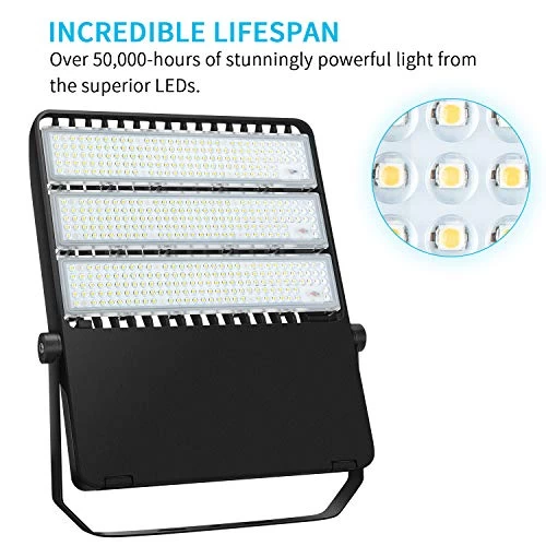 LEDMO 300W LED Flood Light (1500W Equivalent) Amazingly Bright 42,000LM 5000K Adjustable Mount Stadium Lights Outdoor… 5 LEDMO 300W LED Flood Light (1500W Equivalent) Amazingly Bright 42,000LM 5000K Adjustable Mount Stadium Lights Outdoor… - Image 5