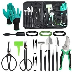 DEWINNER Bonsai Tree Kit Bonsai Tools Set Succulent Kit 16 PCS Garden Hand Tool Set Include Pruning Shears, Carbon Steel…