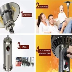 Commercial Outdoor Patio Heaters Propane Energy Saving Stainless Steel Gas Heaters, Umbrella Movable Stoves,A -Garden Supply Store 51aa472GmlL