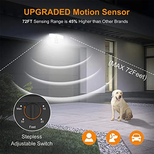 LEPOWER 28W LED Security Lights Motion Sensor Light Outdoor, 3000LM Motion Security Light, 5500K, IP65 Waterproof, 2… 4 LEPOWER 28W LED Security Lights Motion Sensor Light Outdoor, 3000LM Motion Security Light, 5500K, IP65 Waterproof, 2… - Image 4