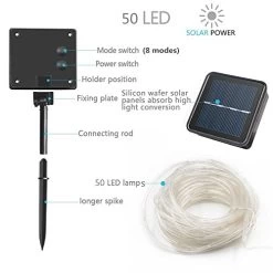 ER CHEN LED Rope String Lights Solar Powered, 23FT, 50 LED Waterproof Decoration Lights For Outdoor, Garden, Patio And… -Garden Supply Store 51bHWnHhQCL