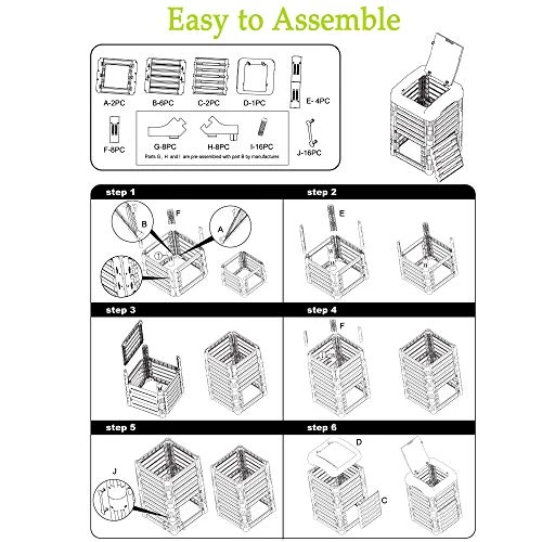 Solution4Patio Outdoor Composting Bin, 89-Gallon (336L), Bac De Compostage Exterieur, Eco-Master Polypropylene Composter… 6 Solution4Patio Outdoor Composting Bin, 89-Gallon (336L), Bac De Compostage Exterieur, Eco-Master Polypropylene Composter… - Image 6