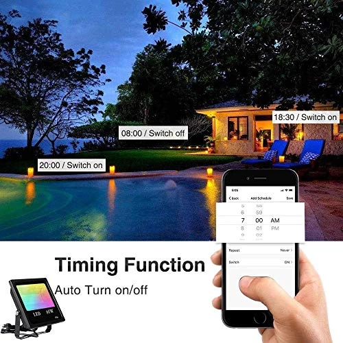 RGB LED Flood Light Color Changing Exterior Light Dimmable Outdoor Lamp,Bluetooth Mesh And APP Control LED Floodlight… 3 RGB LED Flood Light Color Changing Exterior Light Dimmable Outdoor Lamp,Bluetooth Mesh And APP Control LED Floodlight… - Image 3