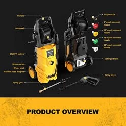 WestForce Electric Pressure Washer, 3000 PSI 1.85 GPM Power Washer, 1800 W High Power Cleaner With 5 Nozzles, Hose Reel… -Garden Supply Store 51cSTqyAEuL