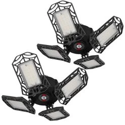 Led Garage Light 2 Pack 80W Aluminum Garage Lights 6000K Garage Light 8000lm Adjustable Four Leaf Garage Lighting…