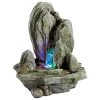 Water Fountain With LED Light – Breakneck Falls Garden Decor Rock Fountain – Outdoor Water Feature