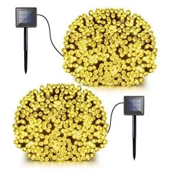 Solar Fairy String Lights, 2 Pack 72ft 200 LED Bright Solar Decorative Romantic Powered Starry Fairy Lights Waterproof…
