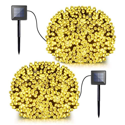 Solar Fairy String Lights, 2 Pack 72ft 200 LED Bright Solar Decorative Romantic Powered Starry Fairy Lights Waterproof… 1 Solar Fairy String Lights, 2 Pack 72ft 200 LED Bright Solar Decorative Romantic Powered Starry Fairy Lights Waterproof…