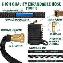 Expandable 100ft Garden Hose | New 2022 Superior Strength Lightweight Water Hose 100ft | Retractable Non Kink Flexible… -Garden Supply Store 51dUyq4GBlL