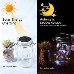 Solar Mason Jar Lights, BizoeRade Solar Powered 20 LED Fairy Firefly String Lights(6 Lid Lights And 6 Hangers Included… -Garden Supply Store 51dcv4D 5WL