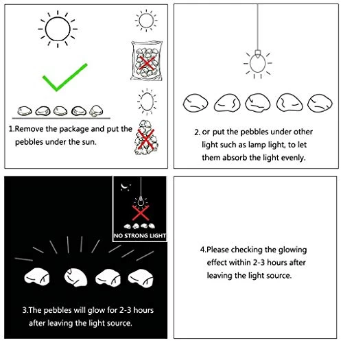 Glow Stones, Glowing In The Dark Pebbles 150pcs For Walkways, Window, Yard Grass, Driveway, Outdoor Decor DIY Decorative… 7 Glow Stones, Glowing In The Dark Pebbles 150pcs For Walkways, Window, Yard Grass, Driveway, Outdoor Decor DIY Decorative… - Image 7