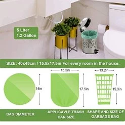 Green Bin Bags,Biodegradable Organic Garbage Bags 5 Litres Small Trash Bags For Kitchen,40x45cm -Garden Supply Store 51e7DLL8dzL