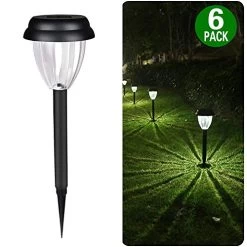 Solar Pathway Lights 6 Pack, Auto On/Off, 5 Lumen, 4600K To 5600K, 15.5 Inch Waterproof Landscape Path Light Lawn Stakes…