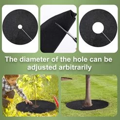20.5 Inch Non-Woven Tree Mulch Ring, Thickened Tree Protector Mat, Plant Cover With 20 Staples Stakes, Round Anti Grass Gardening Landscaping Fabric Cover For Weed Control Root Protection (6 Pack ) -Garden Supply Store 51fPUYRPx0L