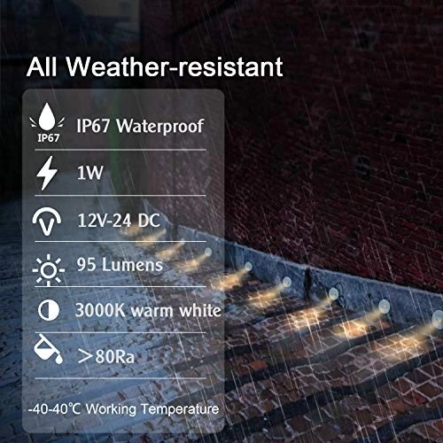 Low Voltage Deck Lights 6 Pack LED Landscape Step Lights 1W 12-24V Ground Light Outdoor IP67 Waterproof Landscape… 2 Low Voltage Deck Lights 6 Pack LED Landscape Step Lights 1W 12-24V Ground Light Outdoor IP67 Waterproof Landscape… - Image 2