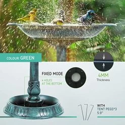VIVOSUN 2-in-1 Outdoor Garden Bird Bath With Flower Planter Base, Weather-Resistant Garden Décor, 28” High Green -Garden Supply Store 51fgPzuD 2L