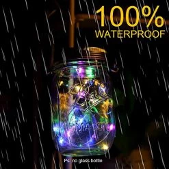 Solar Mason Jar Lights, BizoeRade Solar Powered 20 LED Fairy Firefly String Lights(6 Lid Lights And 6 Hangers Included… -Garden Supply Store 51fiyyAjhyL
