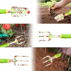 Vanow Gardening Tool Set, 5 PCS Heavy Duty Aluminum Gardening Hand Tools Kit, Floral Print Gardening Gifts For Women… 11 Vanow Gardening Tool Set, 5 PCS Heavy Duty Aluminum Gardening Hand Tools Kit, Floral Print Gardening Gifts For Women… -Garden Supply Store 51gFrUISu7L