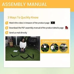 Garden Compost Bin From BPA Free Material, Dual Rotating Outdoor Composting Tumblers (43 Gallon,Black) -Garden Supply Store 51gPtMTCe5L