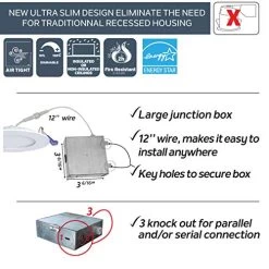 Nadair, 4’’ LED Recessed Ultra Slim Lights, 1-pack, IC Rated, Dimmable, 12W=80W, 900 Lumens, 3000K ( Warm White), Large… -Garden Supply Store 51gU4wBHrxL