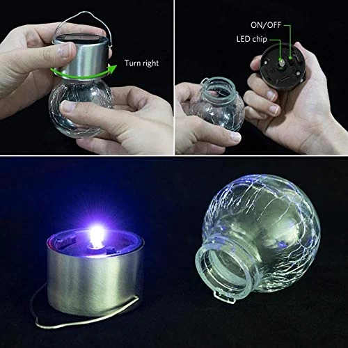 4 Pack Hanging Solar Lights Outdoor LED Solar Powered Crystal Colour Changing Ball Light Waterproof Rechargeable Lights… 3 4 Pack Hanging Solar Lights Outdoor LED Solar Powered Crystal Colour Changing Ball Light Waterproof Rechargeable Lights… - Image 3