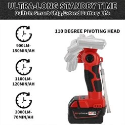 Taingwei 2000LM LED Cordless Lamp Compatible With Milwaukee M18 Lithium Battery,18v Work Light For Camping, Car… 10 Taingwei 2000LM LED Cordless Lamp Compatible With Milwaukee M18 Lithium Battery,18v Work Light For Camping, Car… -Garden Supply Store 51gwhbAhcOL