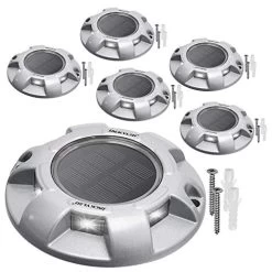 12 Pack 6 LED Solar Deck Lights JACKYLED Solar Dock Lights Solar Lights Outdoor Waterproof Wireless Road Lights For Step…