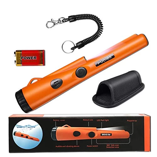 PudiBe Pinpoint Metal Detector Pinpointer – Fully Waterproof With Orange Color Include A 9V Battery 360 Search Treasure… 1 PudiBe Pinpoint Metal Detector Pinpointer – Fully Waterproof With Orange Color Include A 9V Battery 360 Search Treasure…