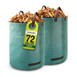 Garnen 72 Gallon Garden Waste Bags (2 Pack), Heavy Duty Reusable/Collapsible Leaf Basket Bags With 4 Reinforced Handles For Lawn Yard Pool Plant Trash Trimming Gardening Containers