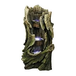 Water Fountain With LED Light – Cascading Creek Garden Decor Fountain – Outdoor Water Feature