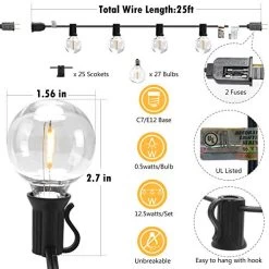 25FT LED Outdoor String Lights Commercial Grade Waterproof Edison Bulbs Plastic Bulb Patio Light For Porch Backyard… -Garden Supply Store 51hsqRqQCuL