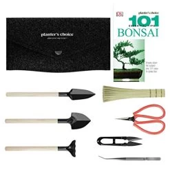 Premium Bonsai Tool Kit + Bonsai 101 Book – Set Includes: Wooden Rake, Long & Wide Spades, Scissors, Tweezers, Bamboo… -Garden Supply Store 51iGJW3cVvL