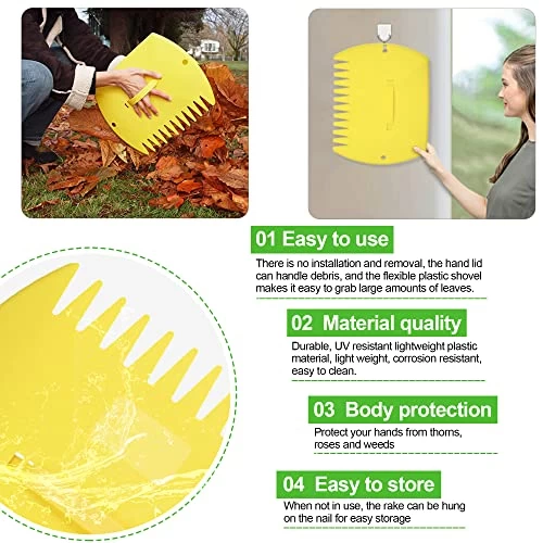 GardenHOME Leaf Scoop /Leaf Hand Rake Garden And Yard Large Sized Multi-use For Leaves,Lawn And Trash Pick-Up (1 Pair… 3 GardenHOME Leaf Scoop /Leaf Hand Rake Garden And Yard Large Sized Multi-use For Leaves,Lawn And Trash Pick-Up (1 Pair… - Image 3