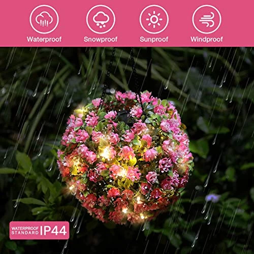 Solar Lantern Hanging Lights Outdoor Waterproof Solar Garden Bulb Lights Decor For Yard Porch Tree Fence Patio (Red) 4 Solar Lantern Hanging Lights Outdoor Waterproof Solar Garden Bulb Lights Decor For Yard Porch Tree Fence Patio (Red) - Image 4