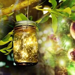 Solar Mason Jar Lights – 3 Pack 30 LED Starry Fairy String Solar Garden Hanging Lights Waterproof Indoor/Outdoor… -Garden Supply Store 51jDwn1ivnL