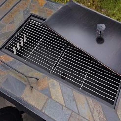 Rectangle Fire Pit Table, Patio Garden Heater Outdoor BBQ Camping Contains 6 Stools -Garden Supply Store 51jKaE6lGPL