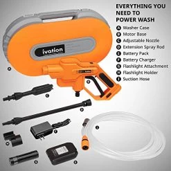 Ivation Cordless Portable Power Washer 290 PSI Pressure Cleaner, 2500mAh Battery Powered Sprayer Gun With 16.4’ Water… -Garden Supply Store 51jhvpOm mL